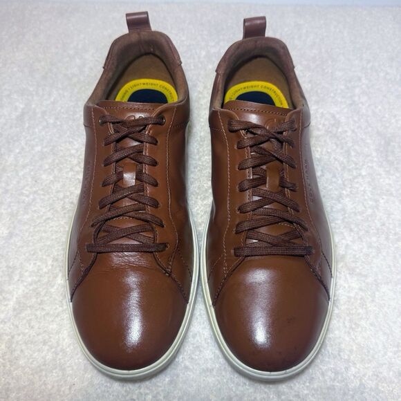 COLE HAAN Mens Grand Plus Crosscourt Brown Tan Leather Sneaker Size 9.5M C36924 - Picture 4 of 9